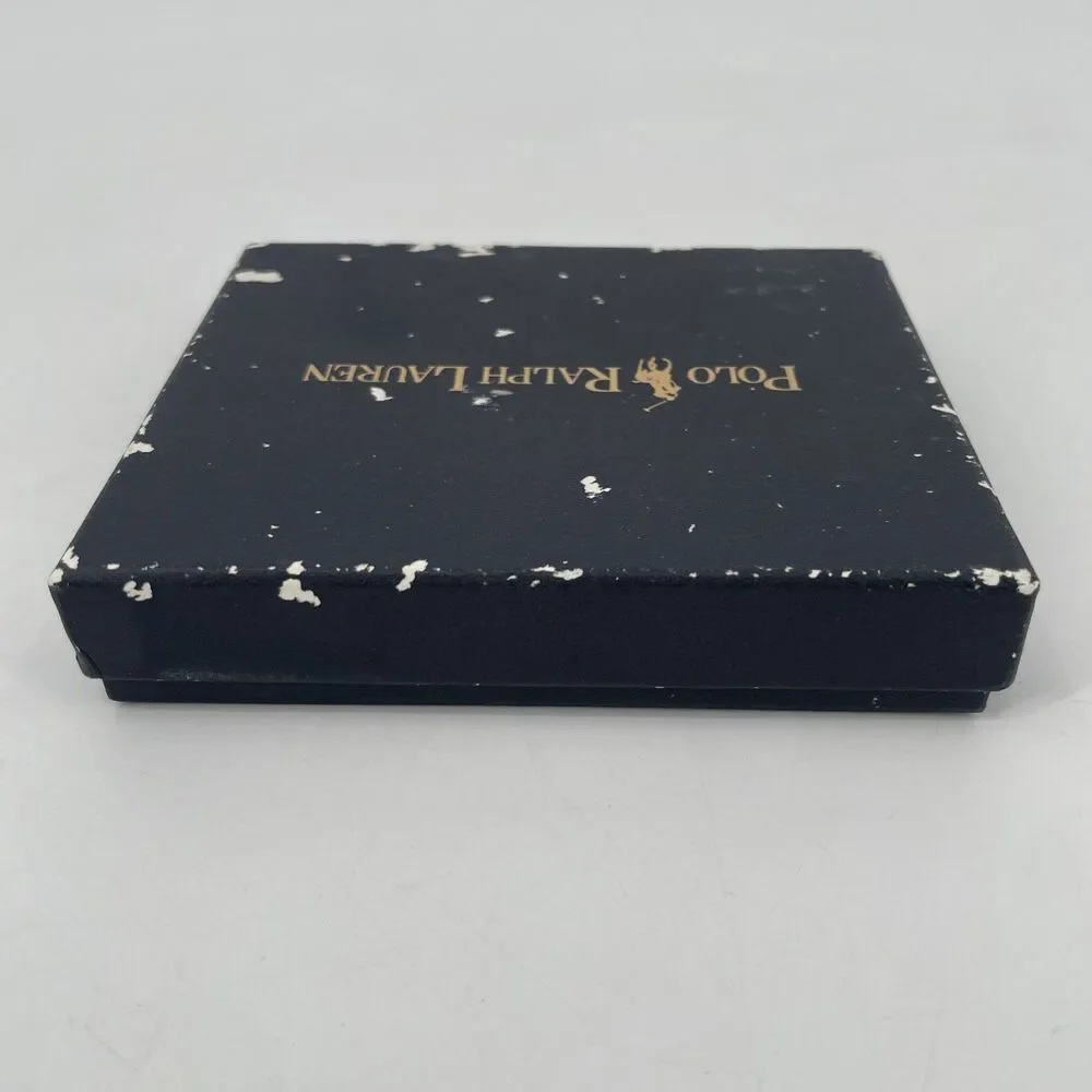 Polo Ralph Lauren CATALINA Pass Case Black Pebbled Leather Bifold Wallet NEW
